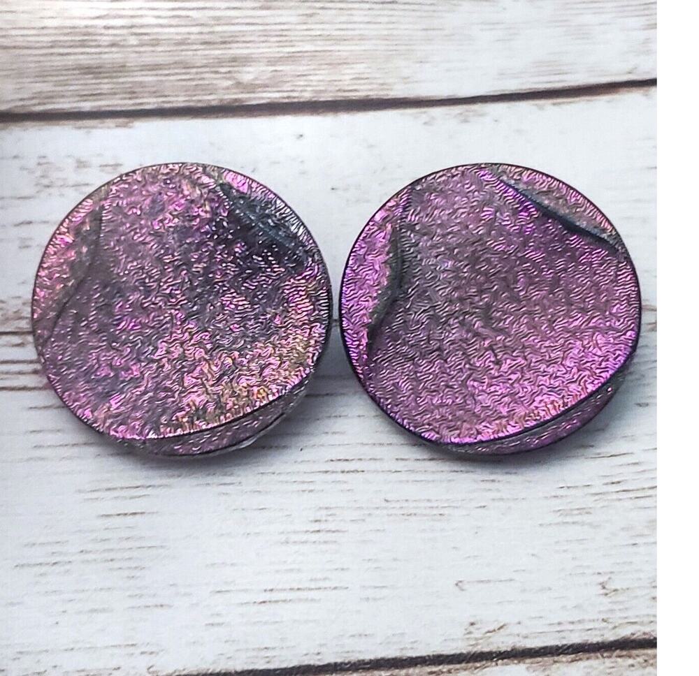 Vintage Clip On Earrings Multi Tone Circle Large 1" Statement - Made In Germany